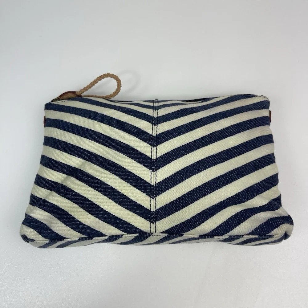 Tommy Hilfiger Cosmetic Makeup Zippered‎ Pouch Cloth Classic Stripes Vintage